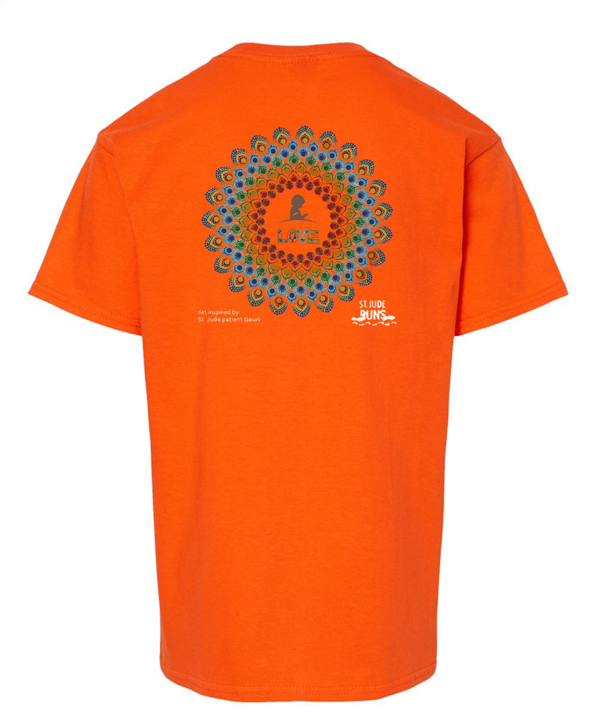 Youth St. Jude Memphis to Peoria Run Patient Art Inspired T-Shirt